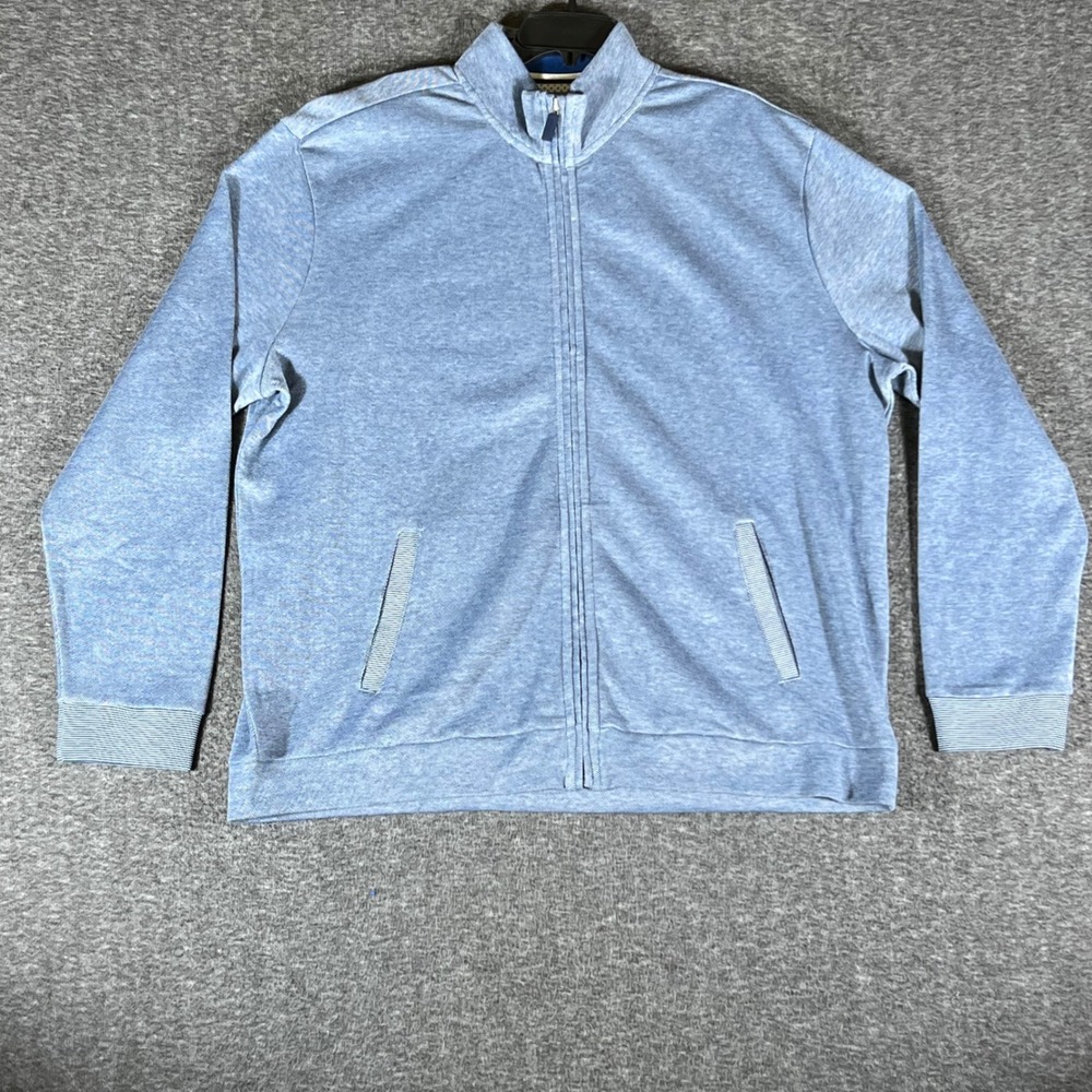 Jos A Bank 1905 Comfort Stretch Full Zip Jacket Mens XXL Blue Tailored Fit